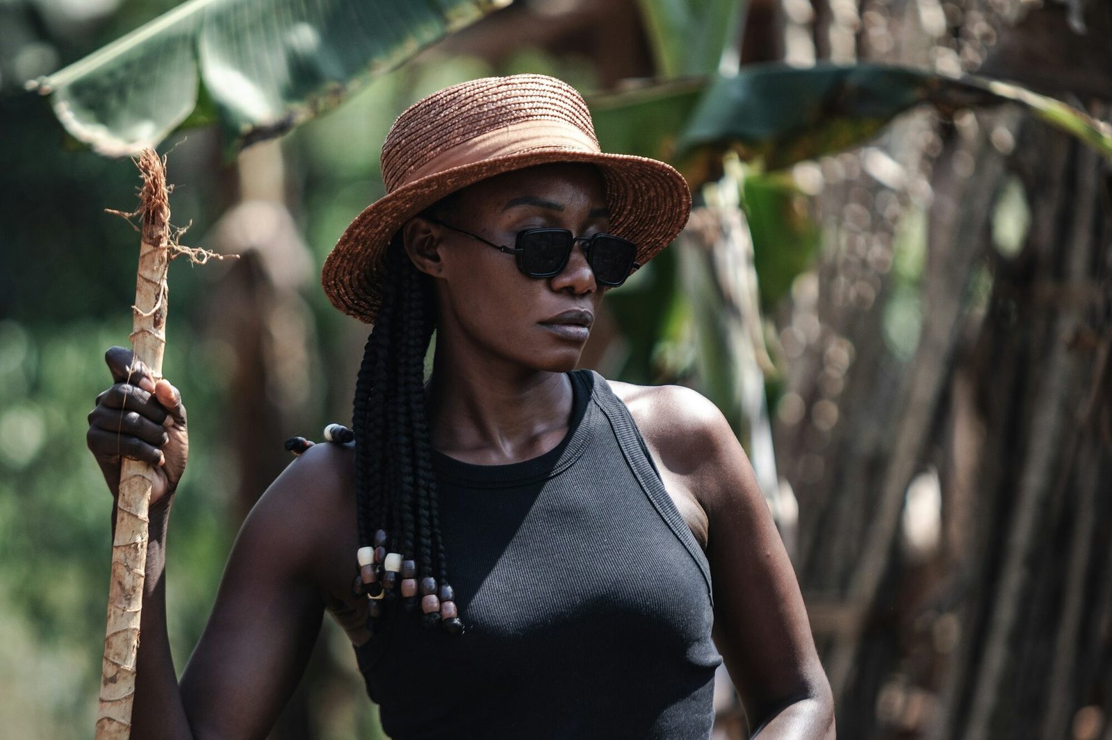 Farmer at work in her field